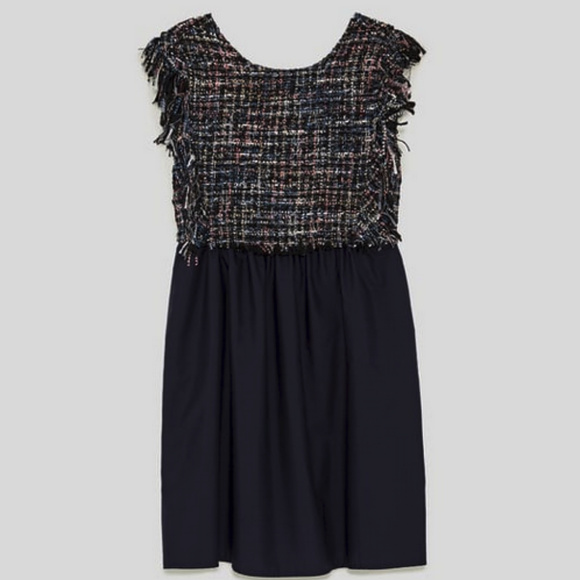 Zara Dresses & Skirts - Zara Contrasting Tweed Dress size M